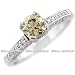 Fine 1.05ct SI2 Round Fancy-Brown Diamond Engagement Ring 18k White Gold