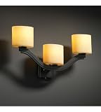 Justice Design Group CNDL-8976-30-AMBR-MBLK Candlearia 3 Light Sconces in Matte Black