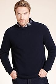 2 Longer Blue Harbour Pure Lambswool Crew Neck Knitted Jumper