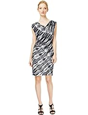 Autograph Ikat Print Drape Dress with Modal