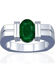 Platinum Oval Cut Emerald Solitaire Ring