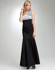 One Shoulder Ruffle Sequin Gown - WEB EXCLUSIVE