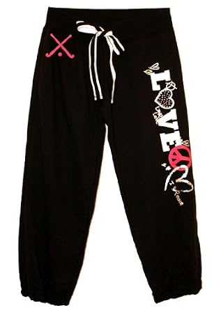 Juniors Field Hockey Capri Peace Love Sweats by Activewear Apparel