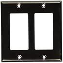 Baldwin 4741.151.CD 4.5-Inch x 4.5-Inch Beveled Edge Double GFCI, Antique Nickel