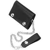 River Road Leather Biker Chain Wallet - Tri-fold/Black