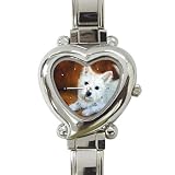 Limited Edition Violano Italian Charm Heart Watch West Highland White Puppy