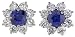 18k White Gold Sapphire and Diamond Cluster Earrings (1.92 cttw sapphires and 1.95 cttw, E-F Color, VS2 Clarity diamonds)