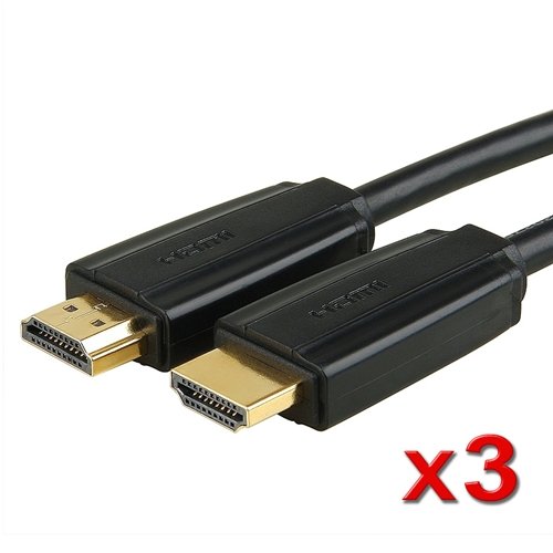 3 Pack 6FT High Speed HDMI Cable with Ethernet 2160P w/3D