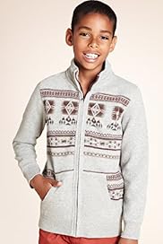 Cotton Rich Navajo Print Zip Through Sweatshirt