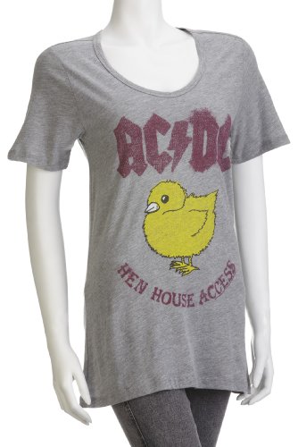 Junk Food Women’s AC/DC Hen House T-Shirt Steel Heather AT713-3173 Large