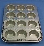 Amco Commercial 12-cup Muffin Pan, Each Cup 2 x 1