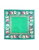 Roberto Cavalli - Roberto Cavalli Antique Floral Print Signature Square Silk Scarf Green