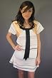 Twinkle by Wenlan White & Peach Crinkle Tent Dress