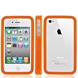 Orange Silicone Bumper Skin Case Cover for AT&T Apple iPhone 4 4G New By El ....