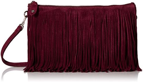 Mighty Purse Fringe X-Body Bag Fringe,Red Suede