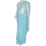 Green Sari Cotton Chikan Embroidered (chsari114)