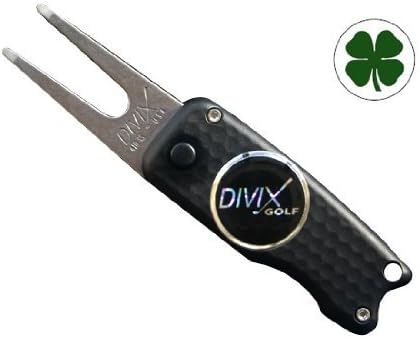 Divix DX Switchblade Divot Repair Tool with Shamrock Magnetic Ball Marker (Black)