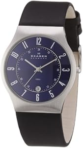 Skagen Men 233XXLSLN Steel Perfect Blue Leather Watch