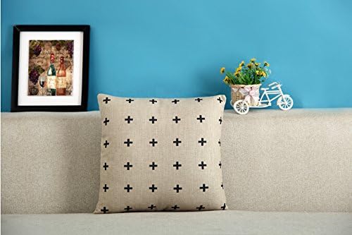 Linen Modern Style Black &amp; White Zig Zag Chessboard Cushion Cover Pillow Case for Sofa &amp; Bedding Home Decor