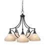 Royce Lighting RC70ES/5-23 Prescott Five-Light Chandelier Oil Rubbed Bronze with White Alabaster Globes