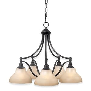 Royce Lighting RC70ES 5-23 Prescott Five-Light Chandelier Oil Rubbed Bronze with White... by Royce Lighting