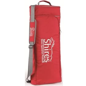 SHIRES NEW STYLE BRIDLE BAG FITS 2 BRIDLES EQUESTRIAN HORSE RIDING RED/SILVER