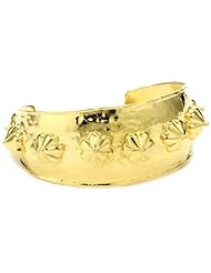 Devon Leigh "Bold Gold" 18k Gold Dipped Hammered Top Detail Cuff Bracelet
