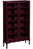 Bookcase With Glass Doors 42w Six-shelf Mahogany