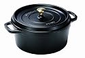Staub 6.25 Quart Round Cocotte, Black Matte