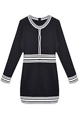 Striped Print Acrylic/Knit Mini Dress 