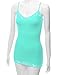 RT1004 Ladies Adjustable Spaghetti Strap Lace Trim Long Tunic Cami Tank Top Lt.Mint S