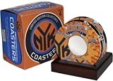 New York Knicks unsigned Logo Coasters w/ Game Used Jersey Swatch (Set Of 4)