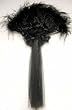 Fabulous Battenburg Lace Victorian Style Feather Fan in All Black