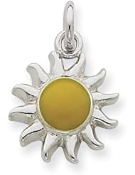 Sterling Silver Yellow Sun Charm