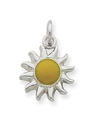 Sterling Silver Yellow Sun Charm