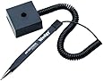 MMF Industries Wedgy Anti-Microbial Cord Pens/Counter Pens with Adhesive-Backed Square Base, Blue Ink, Single Pen (28508)