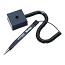 MMF Industries Wedgy Anti-Microbial Cord Pens/Counter Pens with Adhesive-Backed Square Base, Blue Ink, Single Pen (28508)