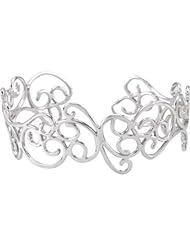 Sterling Silver Scroll Cuff 7" Bracelet in Sterling Silver