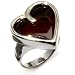 .925 Sterling Silver and Certified Cherry Amber Love Collection Ring