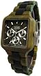 Tense Natural Wood Watch Multi-Eye Green Dark Sandalwood B7305GD-W DF