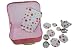 15 tlg. Set Picknick Koffer Metall mit bunten Blumen Geschirr Spiel Küche