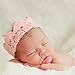 Foxnovo Cute Newborn Infant Baby Girl Boy Handmade Crochet Knit Crown Hat Photograph Prop (New Pink)