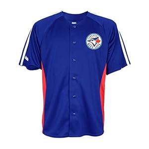 MLB Toronto Blue Jays Men's Button Down Fashion Jersey, Royal, X-Large