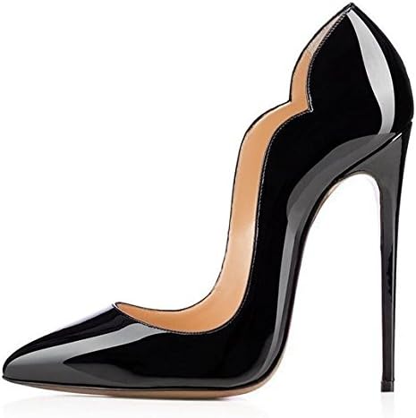 Cicime Women's Mirandoa Black Patent Pointed Toe High Heel Dress Party Pumps 6 M US