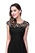 Babyonline Women's Cap Sleeve Lace Prom Dress Ruched Chiffon Evening Gowns