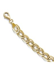 10k Yellow gold Leslies Triple Link Flat Curb Bracelet
