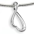 Diamond and Sterling Silver Slide on 16" Cubetto 3mm Chain