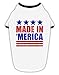 TOOLOUD Made in Merica - Stars and Stripes Color Design Cotton Dog Shirt White with Black Medium