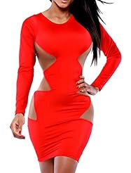 Sexy Long Sleeves Polyester/Spandex/Tulle Tiered  Dress