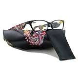 AUTHENTIC ED HARDY EYEGLASSES EHR 203 READERS BLACK OPTICAL TATOO +1.50